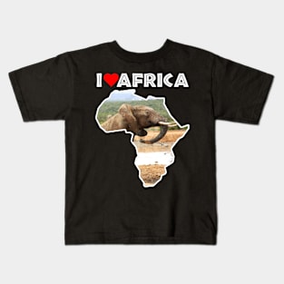 I Love Africa Elephant Rising Kids T-Shirt